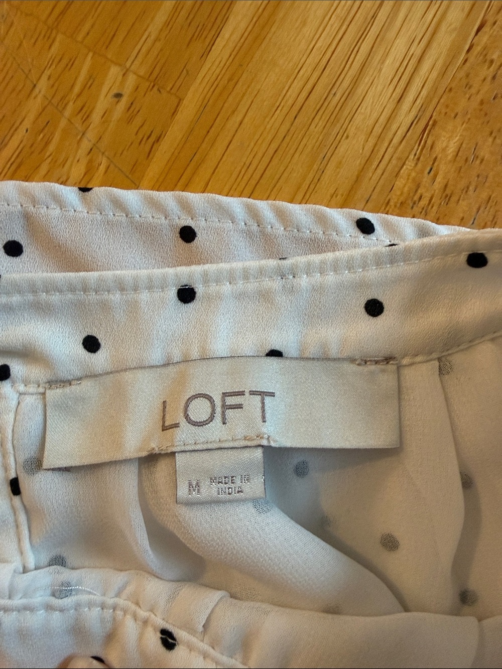 LOFT White Blouse with Black Polka Dots - Picture 3 of 3